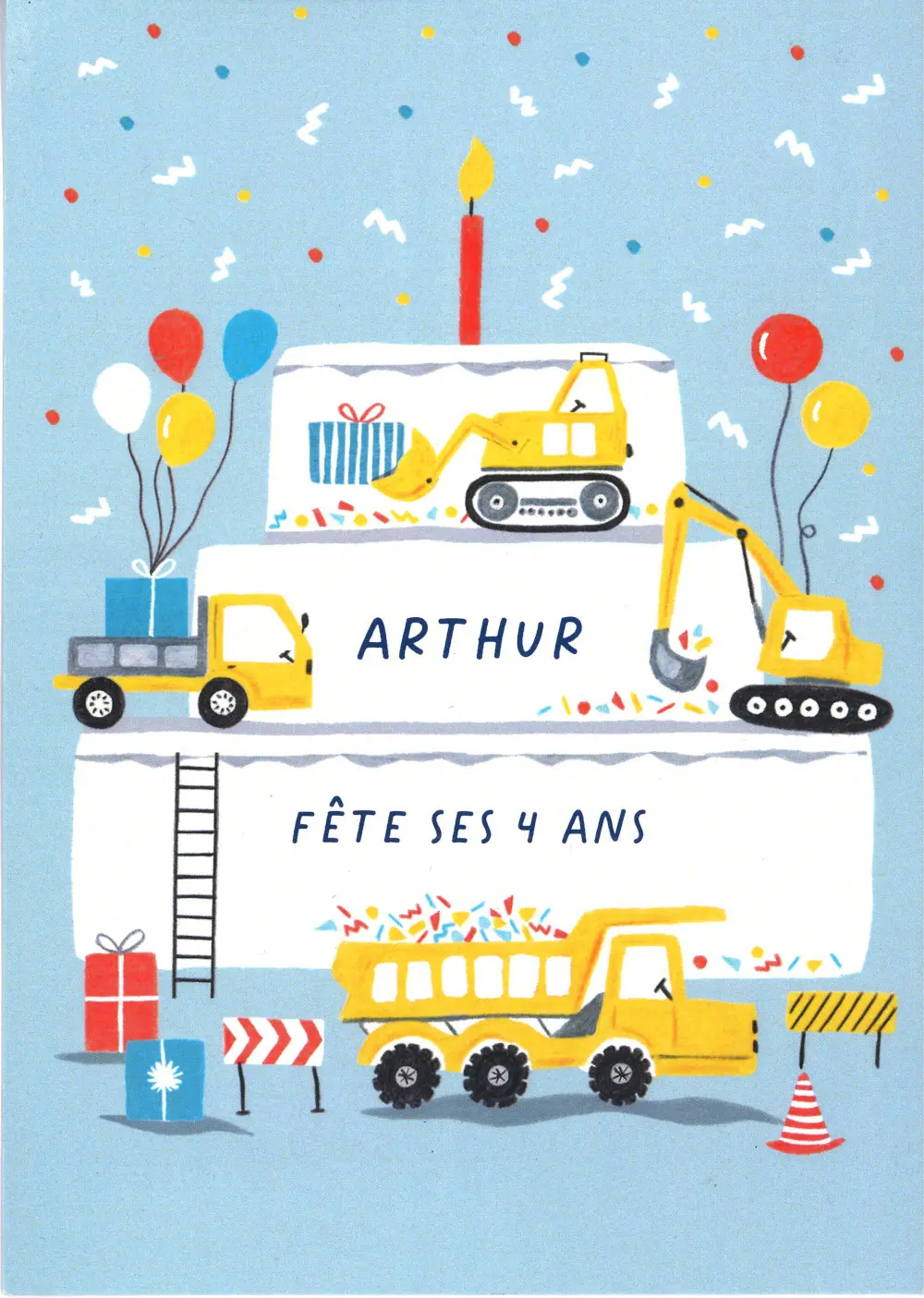 Carte d'invitation à l'anniversaire d'Arthur